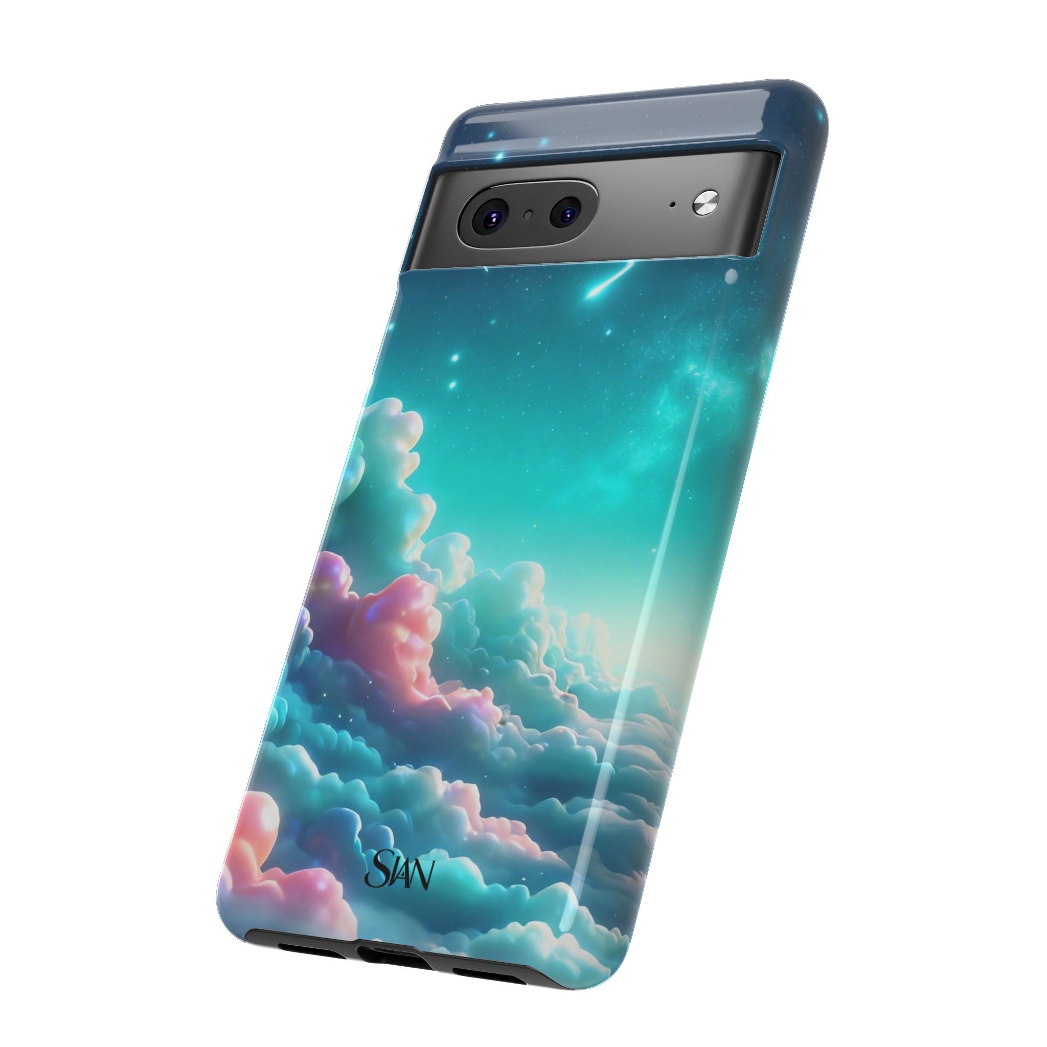 Dreamy Pastel Clouds with Shooting Star phone case Printify