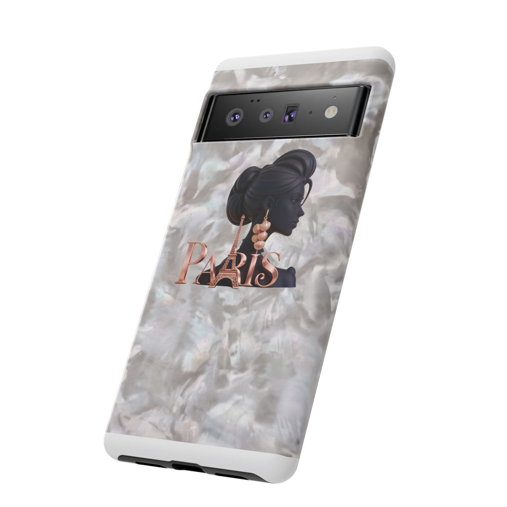 Paris Silhouette Pearl Phone Case — Tough Protective Smartphone Cover Printify