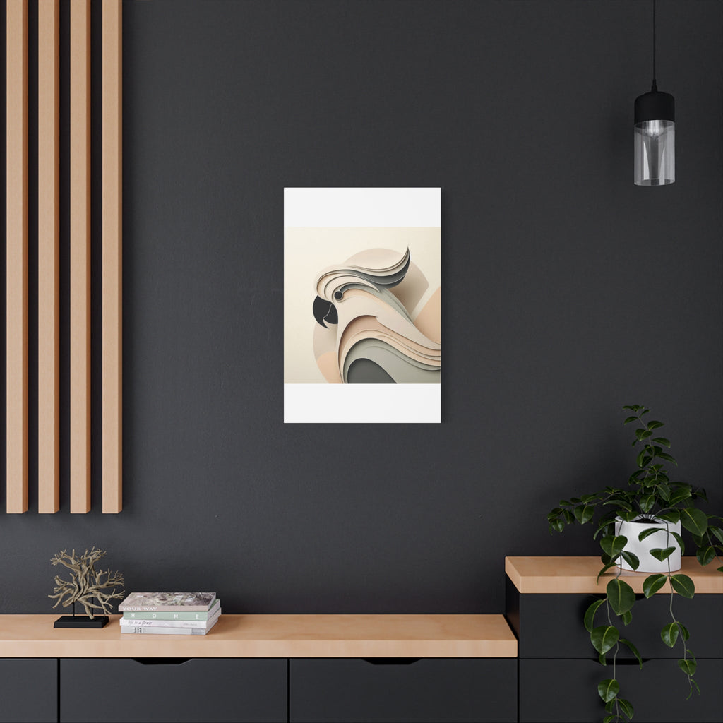 Abstract Paper Cut Cockatoo Matte Canvas Printify