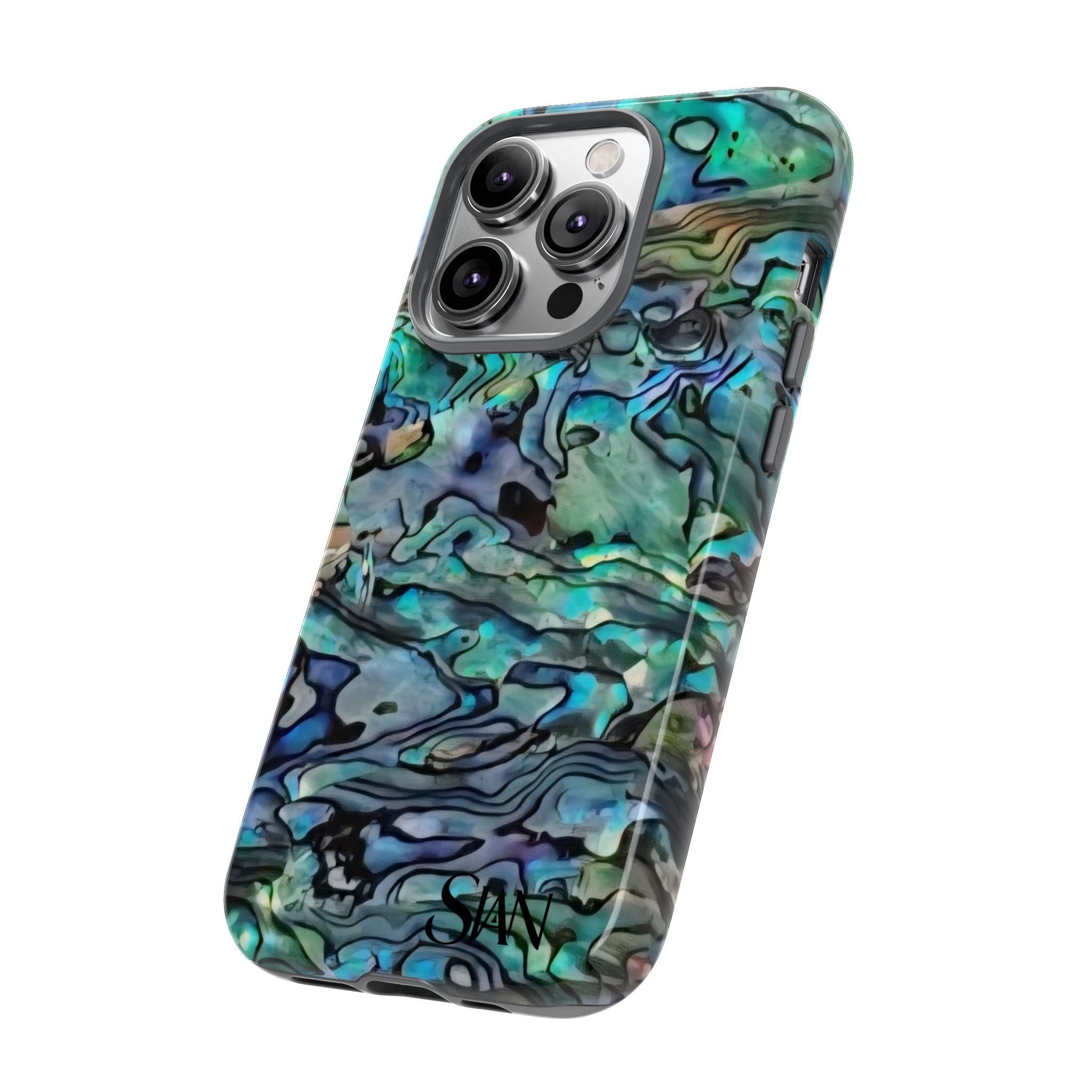 Abalone Shell Pattern Phone Case | Iridescent Ocean Swirl Protective Cover Printify