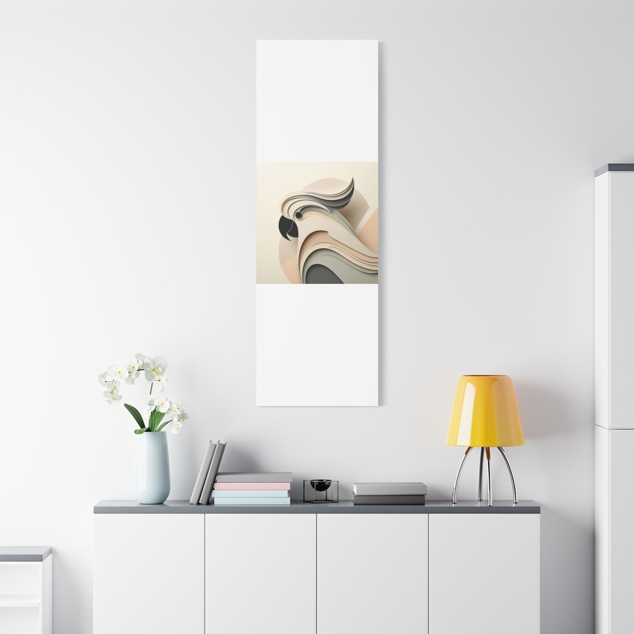 Abstract Paper Cut Cockatoo Matte Canvas Printify
