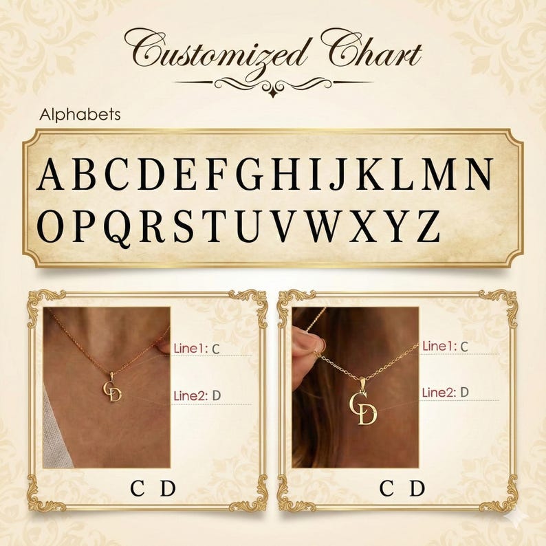 Custom interwoven double letter necklace