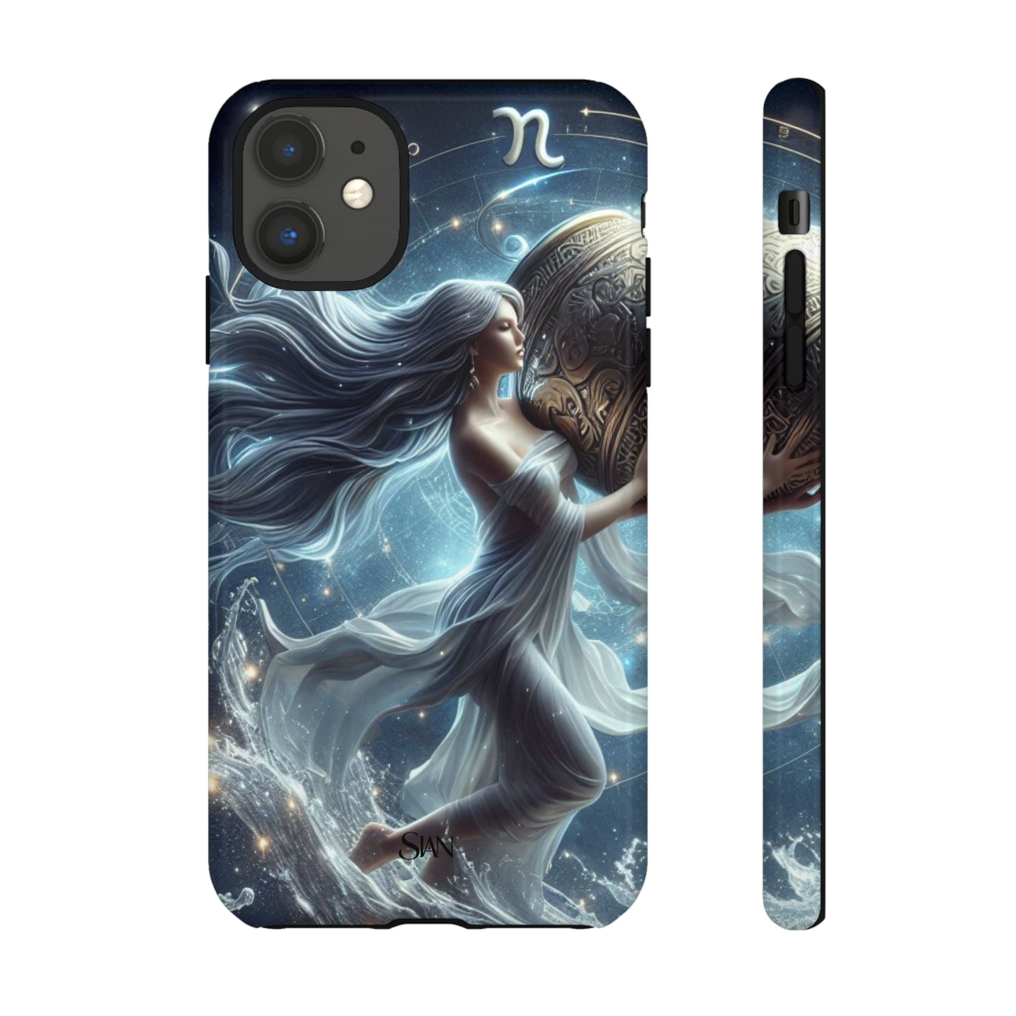 Moonlit Athena figure phone case | Goddess warrior celestial art tough case Printify