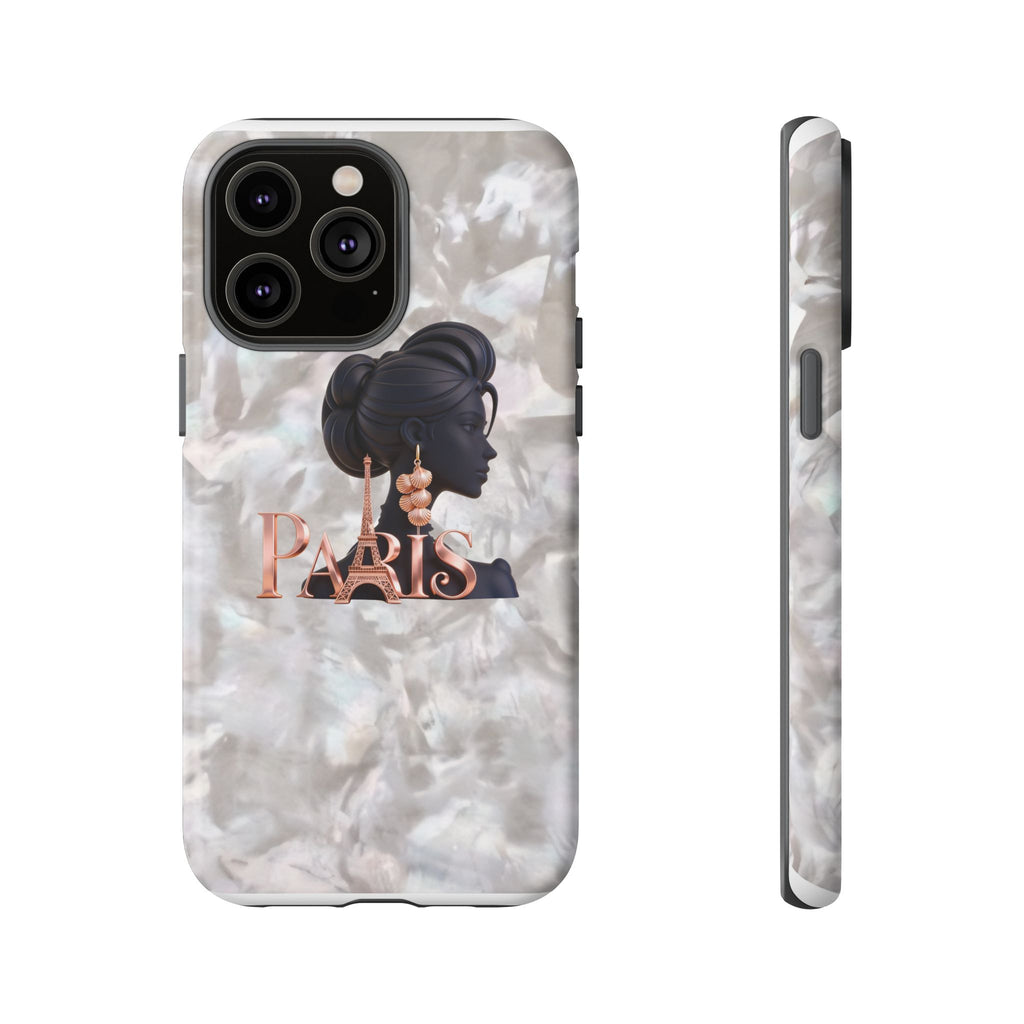Paris Silhouette Pearl Phone Case — Tough Protective Smartphone Cover Printify