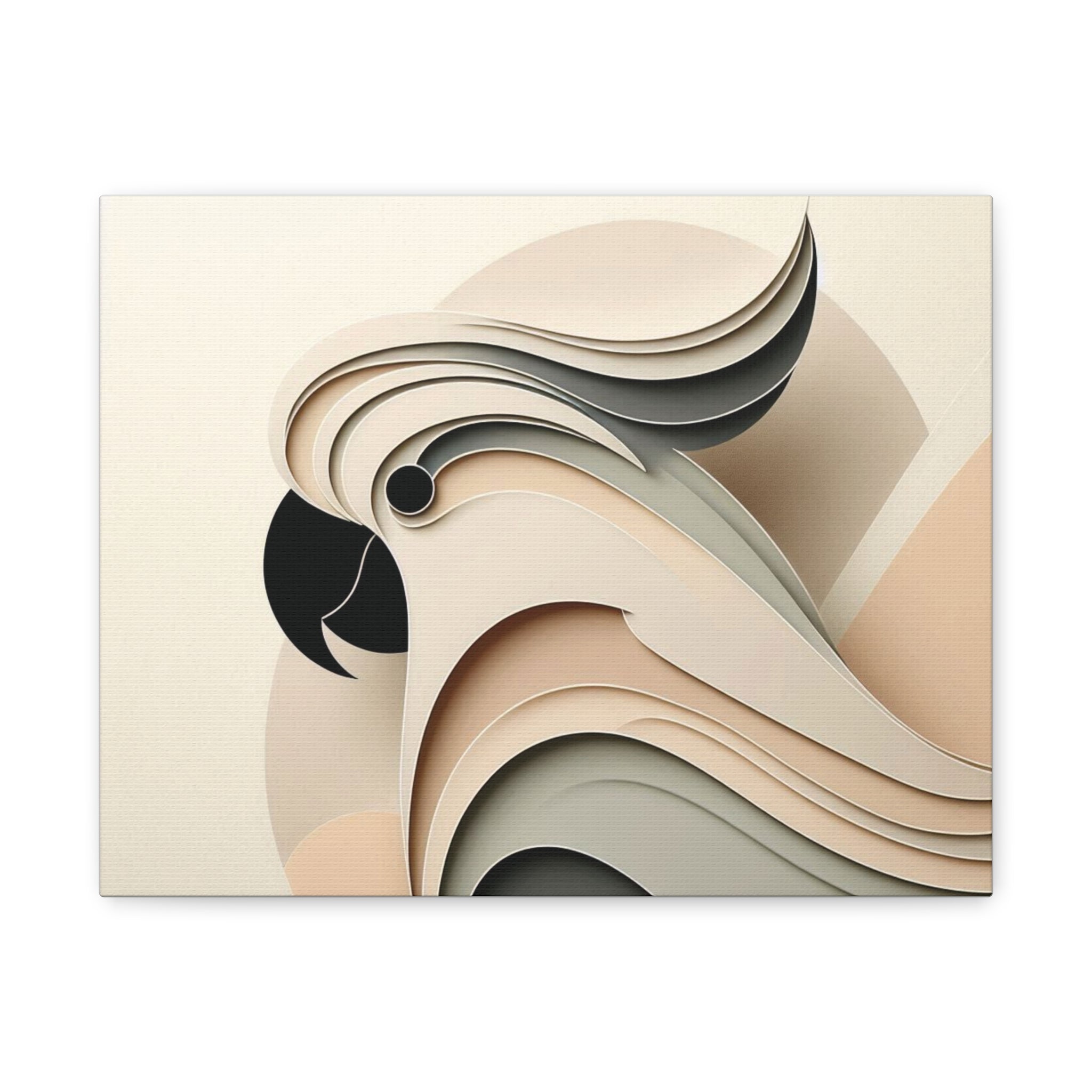 Abstract Paper Cut Cockatoo Matte Canvas Printify