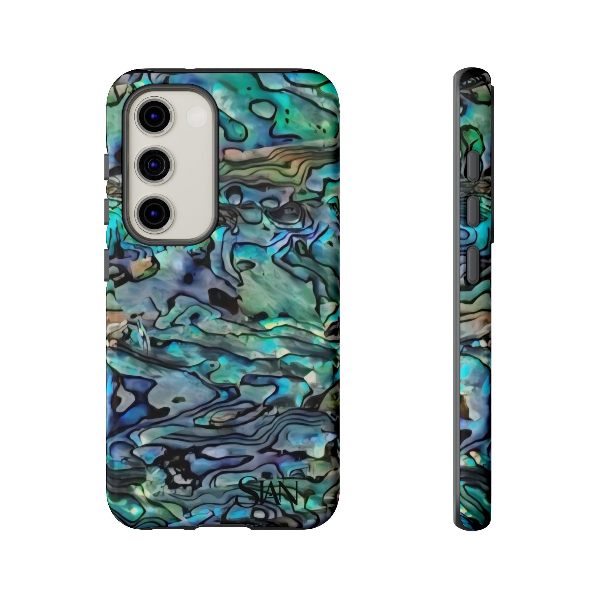 Abalone Shell Pattern Phone Case | Iridescent Ocean Swirl Protective Cover Printify