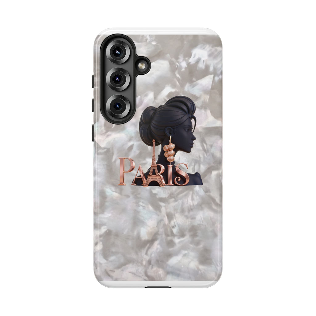 Paris Silhouette Pearl Phone Case — Tough Protective Smartphone Cover Printify