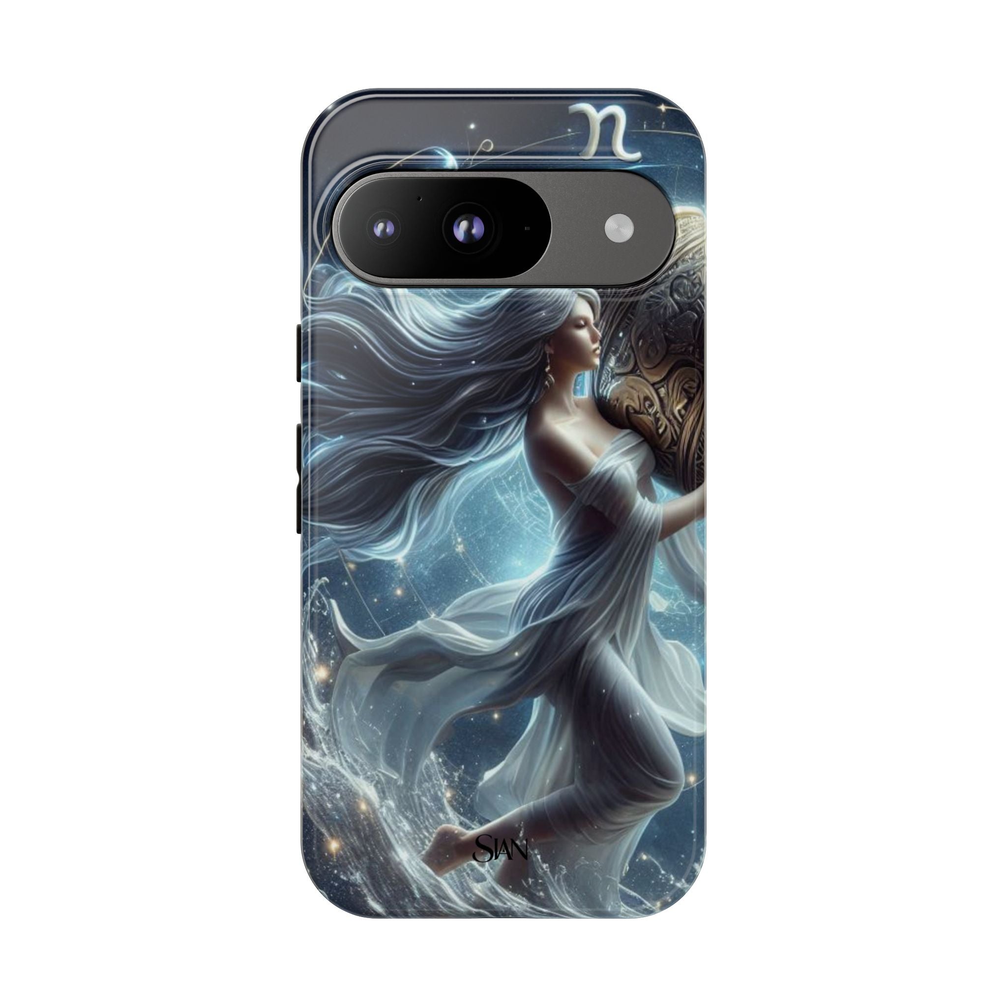 Moonlit Athena figure phone case | Goddess warrior celestial art tough case Printify