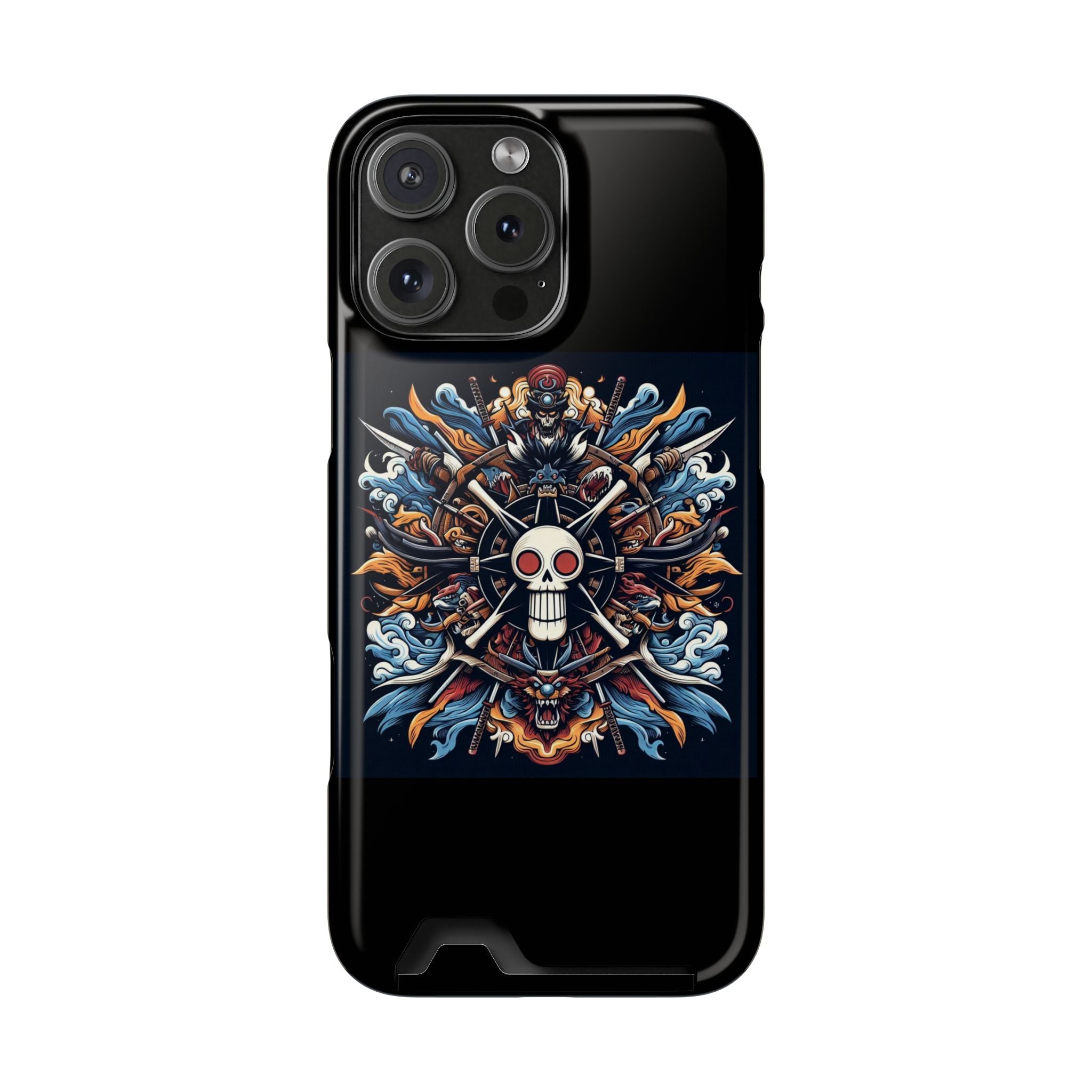 One Piece Phone Case with Card Holder | Anime Straw Hat Crew Design Printify