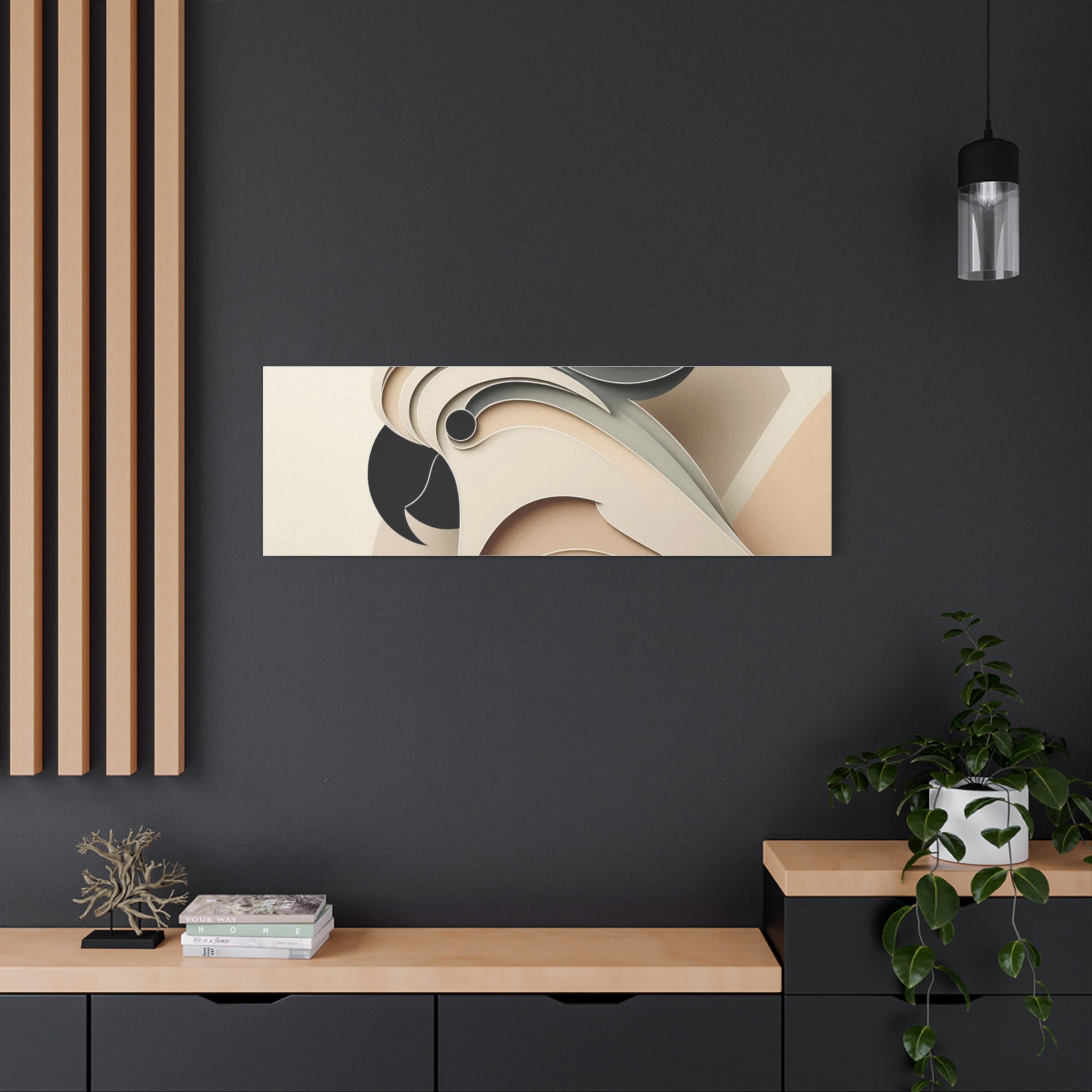 Abstract Paper Cut Cockatoo Matte Canvas Printify