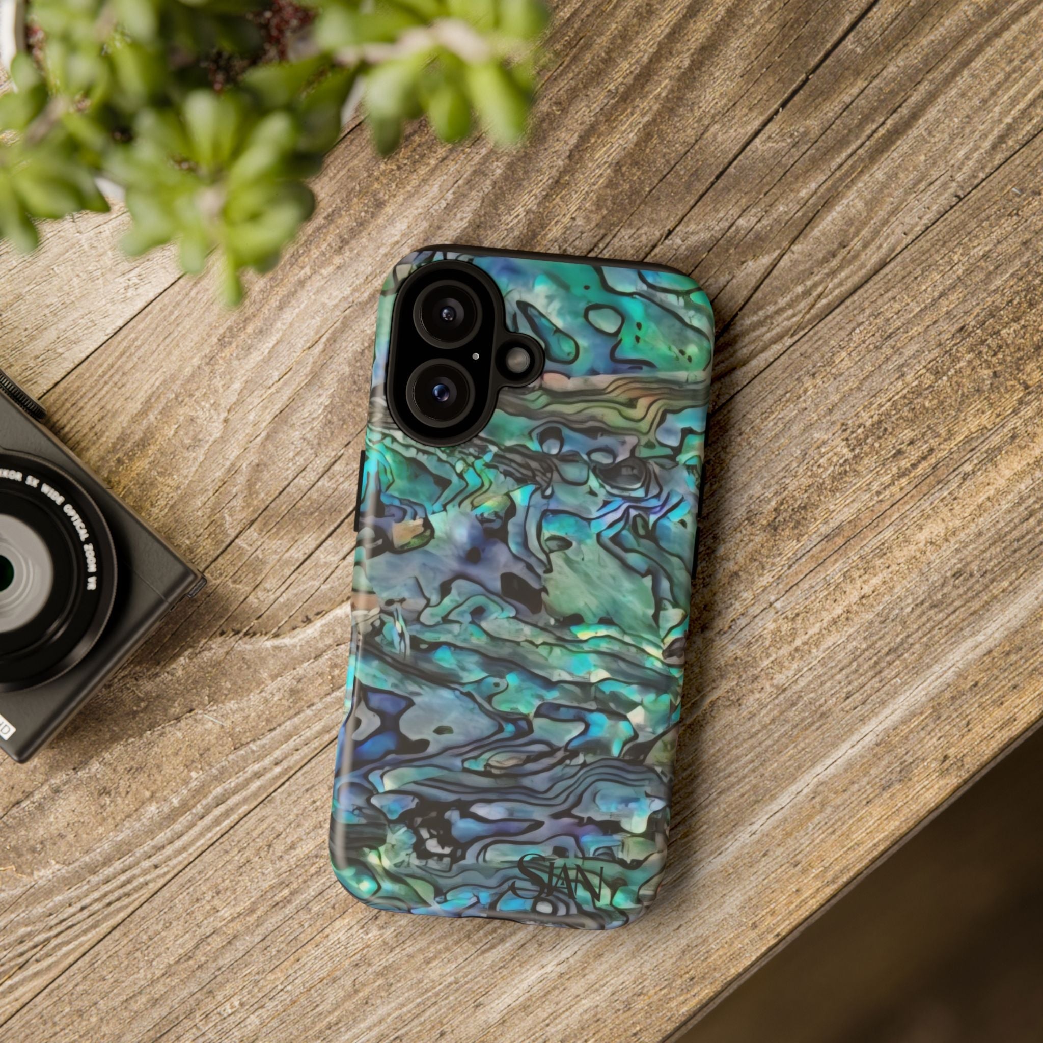 Abalone Shell Pattern Phone Case | Iridescent Ocean Swirl Protective Cover Printify