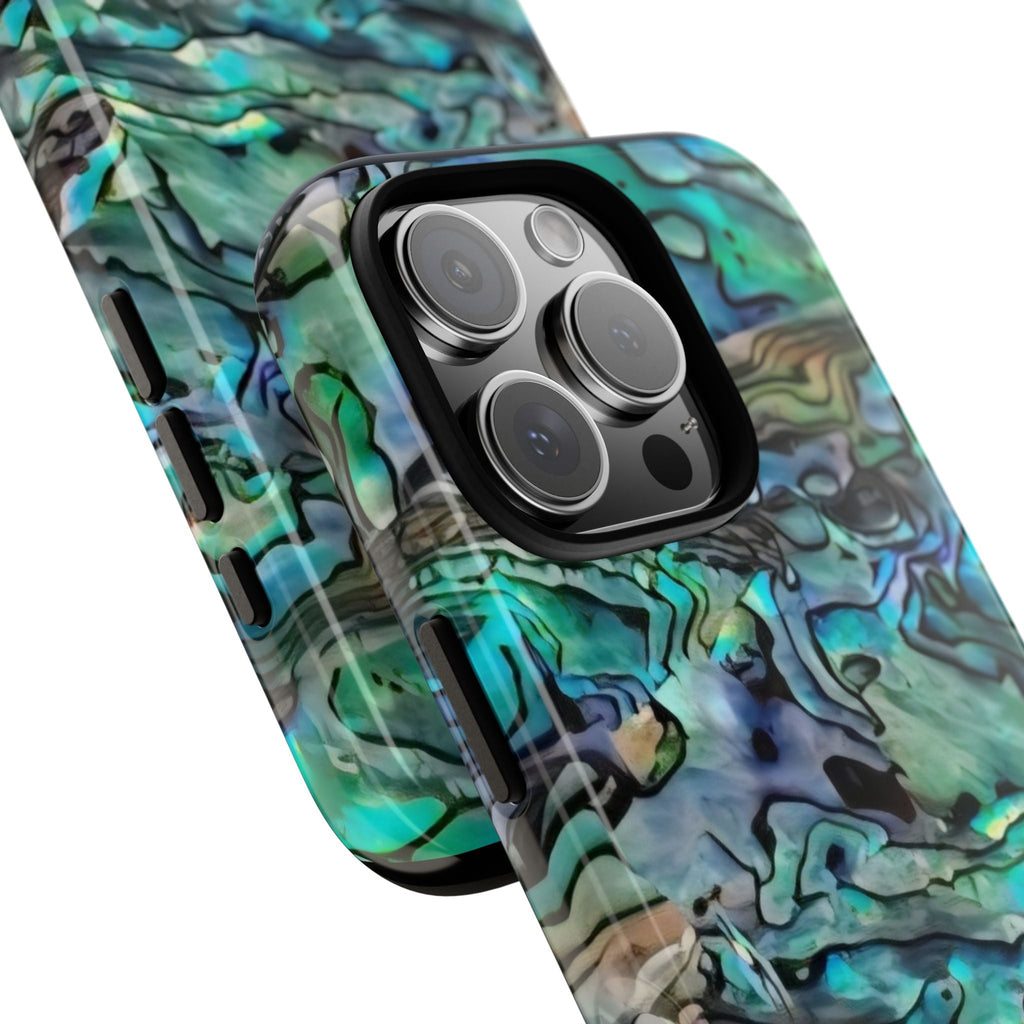 Abalone Shell Pattern Phone Case | Iridescent Ocean Swirl Protective Cover Printify