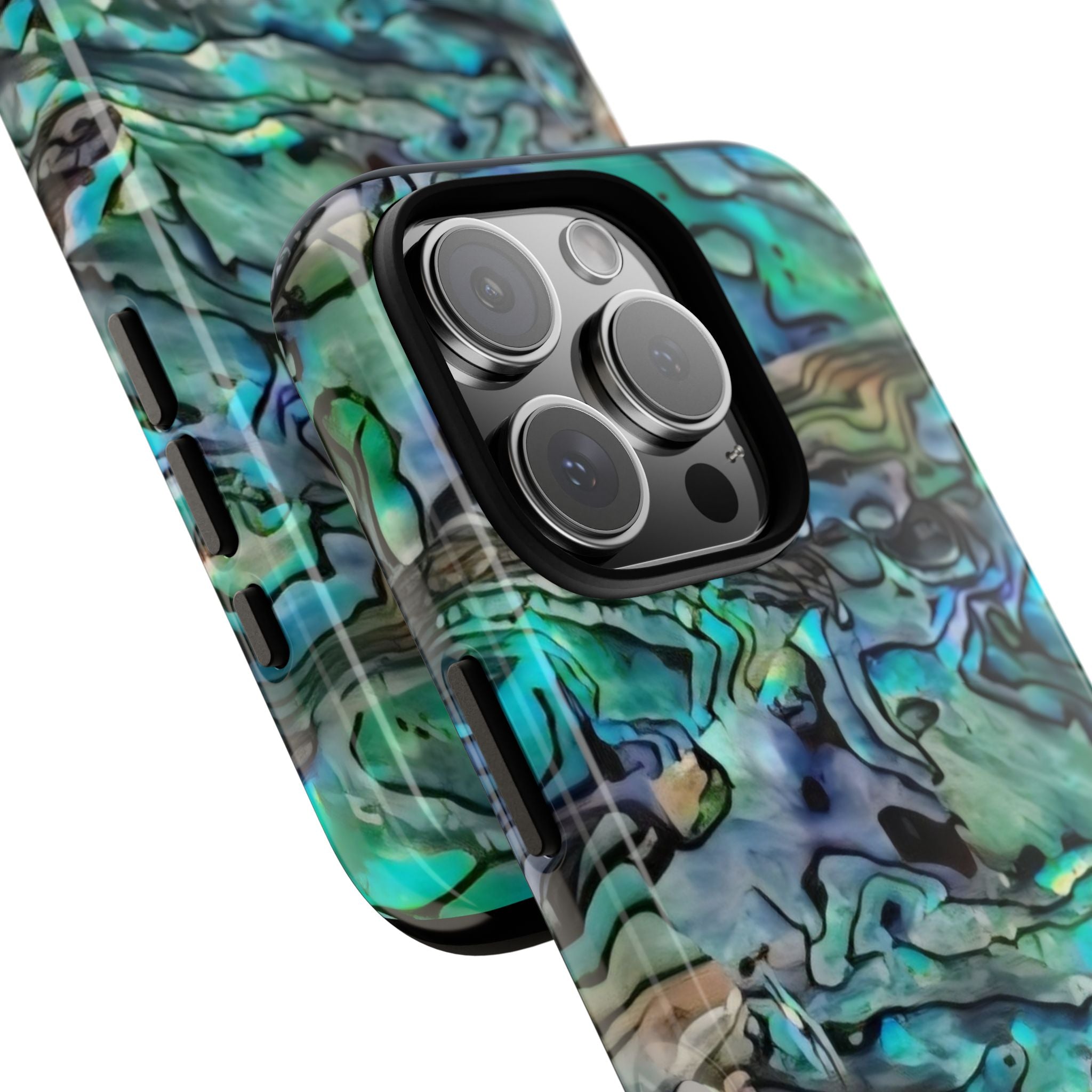 Abalone Shell Pattern Phone Case | Iridescent Ocean Swirl Protective Cover Printify