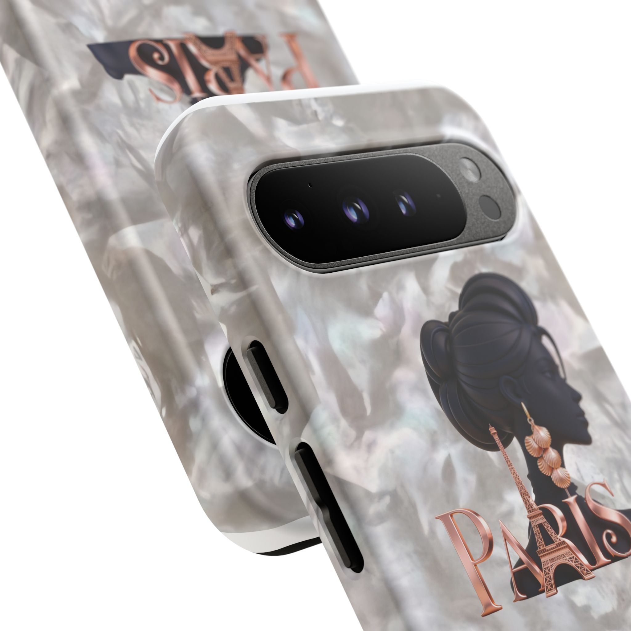 Paris Silhouette Pearl Phone Case — Tough Protective Smartphone Cover Printify