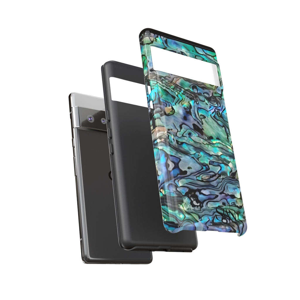 Abalone Shell Pattern Phone Case | Iridescent Ocean Swirl Protective Cover Printify
