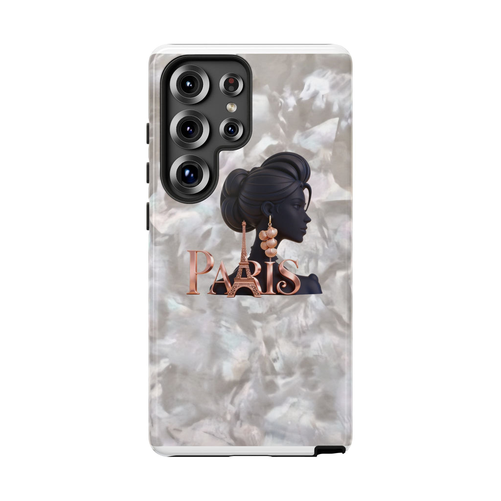 Paris Silhouette Pearl Phone Case — Tough Protective Smartphone Cover Printify