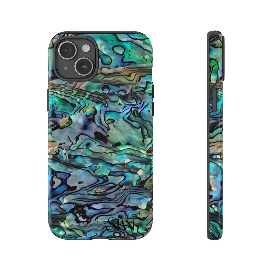 Abalone Shell Pattern Phone Case | Iridescent Ocean Swirl Protective Cover Printify