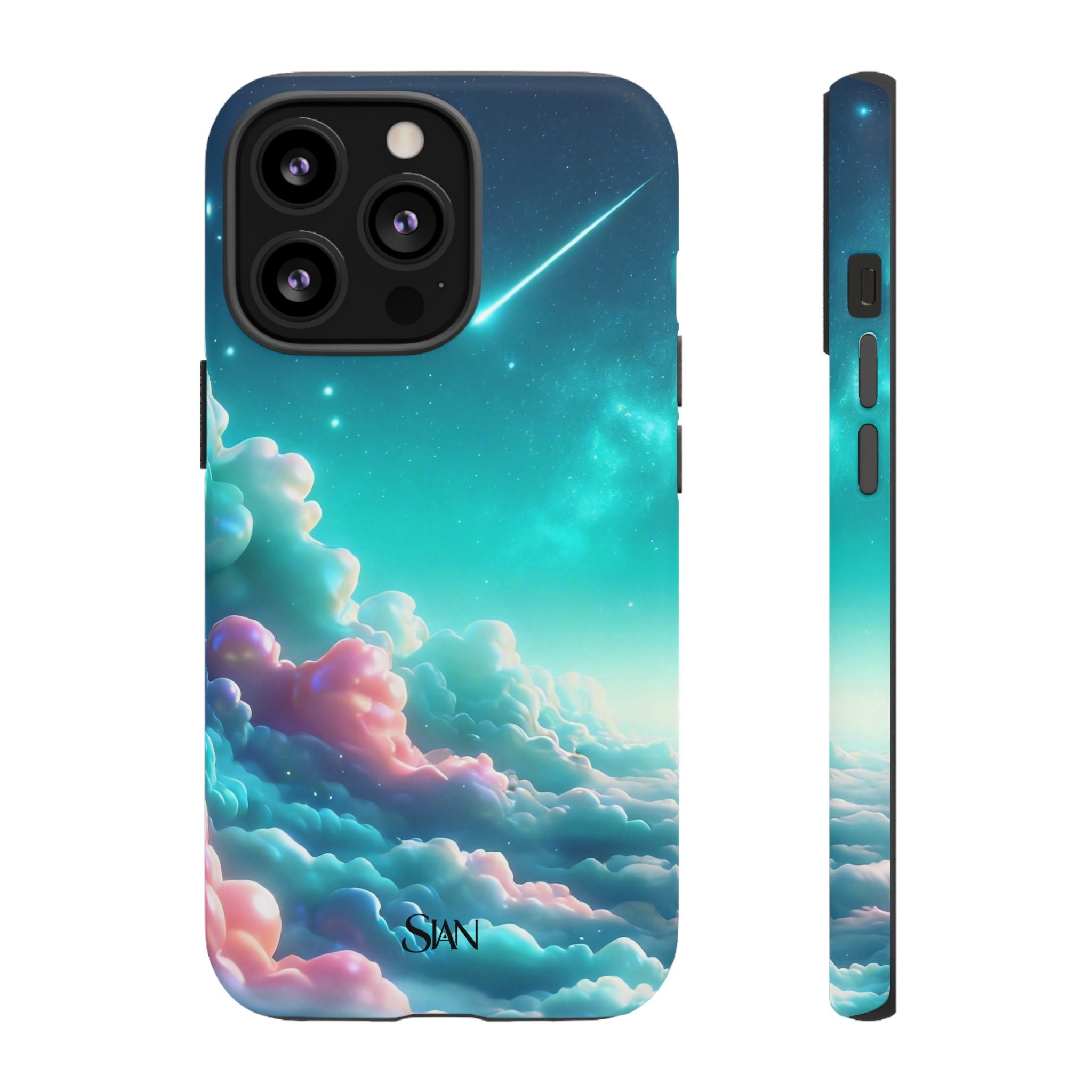 Dreamy Pastel Clouds with Shooting Star phone case Printify