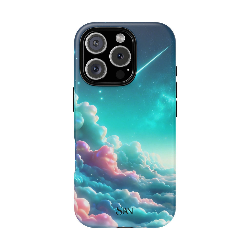 Dreamy Pastel Clouds with Shooting Star phone case Printify