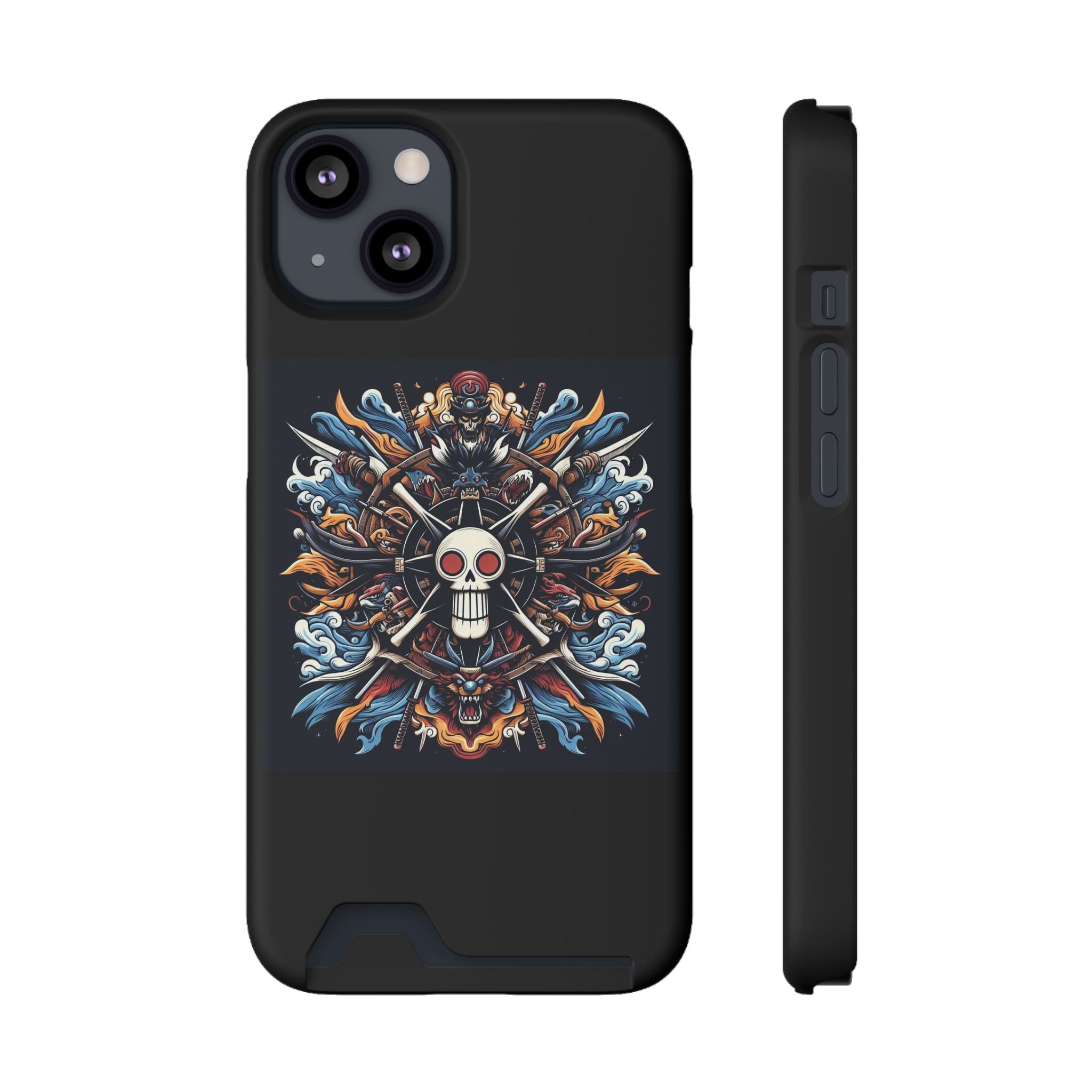 One Piece Phone Case with Card Holder | Anime Straw Hat Crew Design Printify