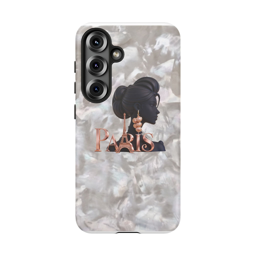 Paris Silhouette Pearl Phone Case — Tough Protective Smartphone Cover Printify