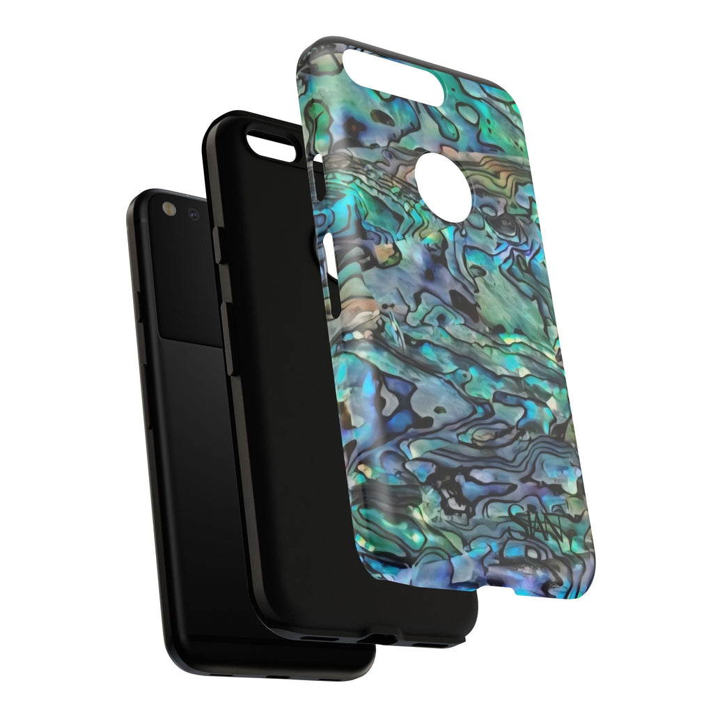 Abalone Shell Pattern Phone Case | Iridescent Ocean Swirl Protective Cover Printify