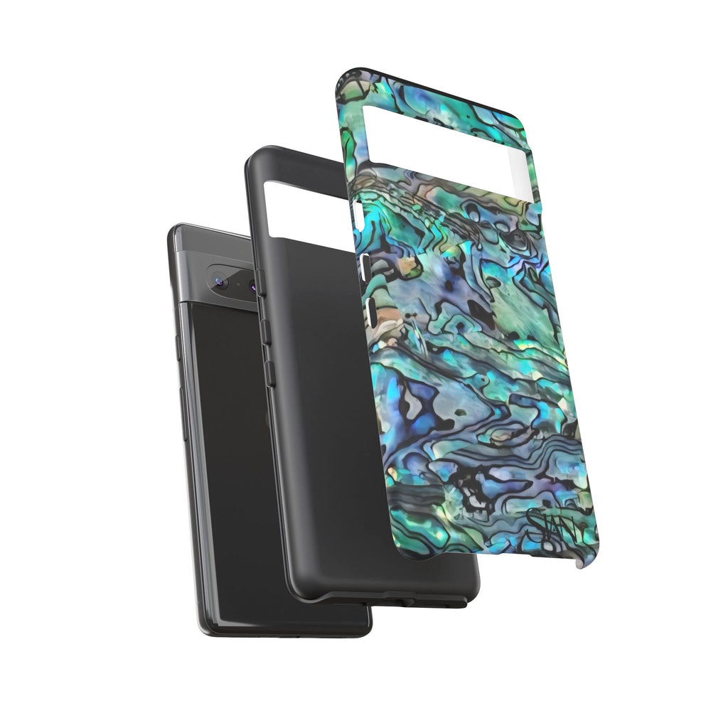Abalone Shell Pattern Phone Case | Iridescent Ocean Swirl Protective Cover Printify