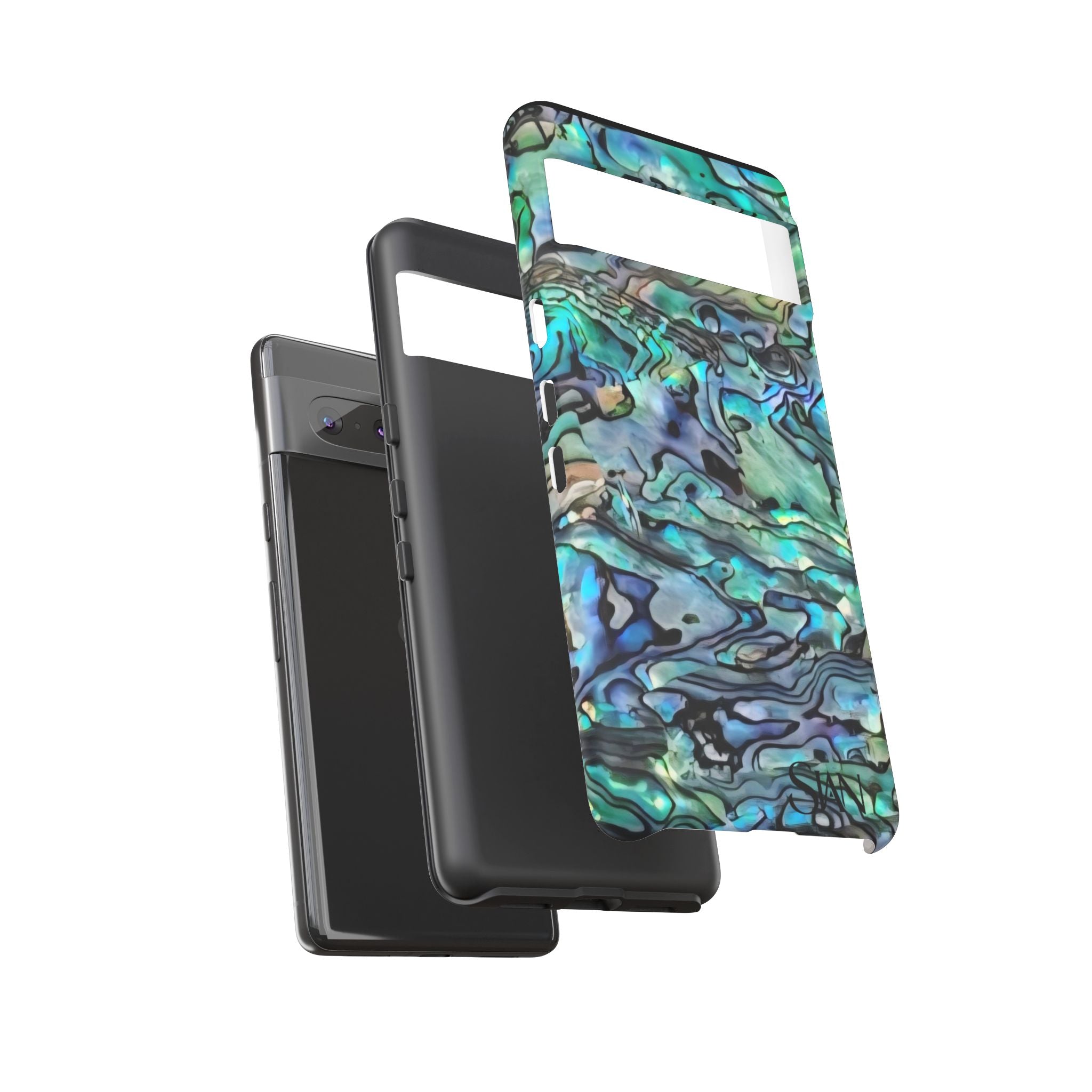 Abalone Shell Pattern Phone Case | Iridescent Ocean Swirl Protective Cover Printify