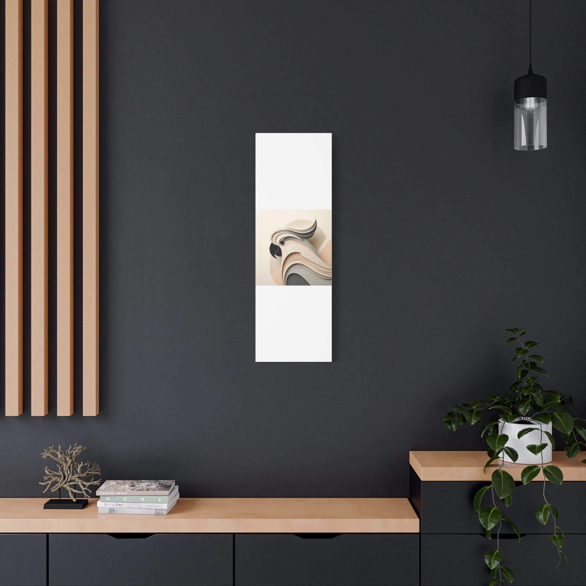Abstract Paper Cut Cockatoo Matte Canvas Printify