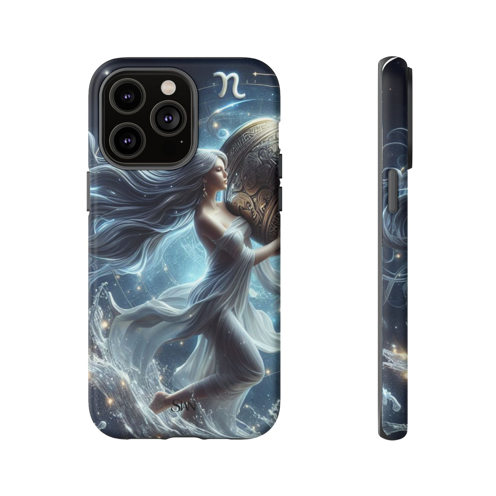 Moonlit Athena figure phone case | Goddess warrior celestial art tough case Printify