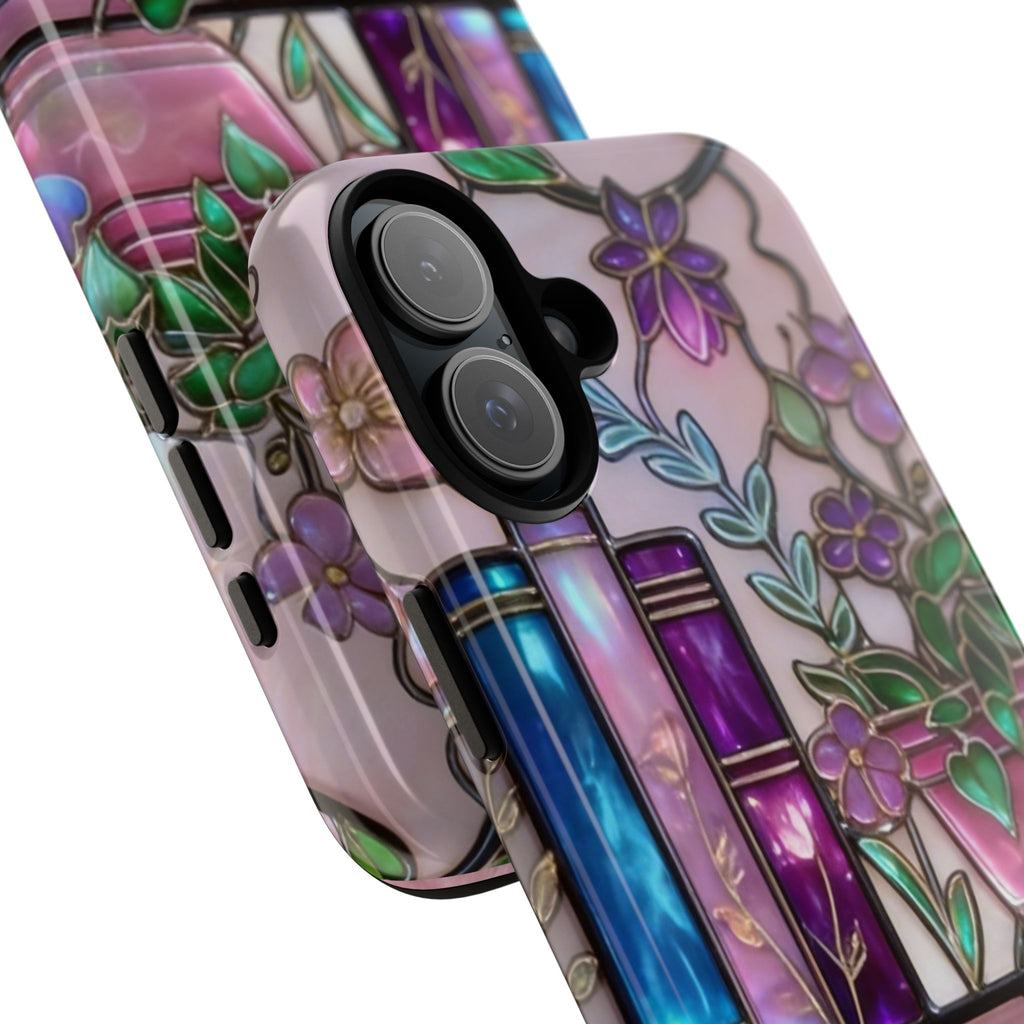 Floral Bookshelf Phone Case — Pastel Botanicals & Magical Book Art Printify