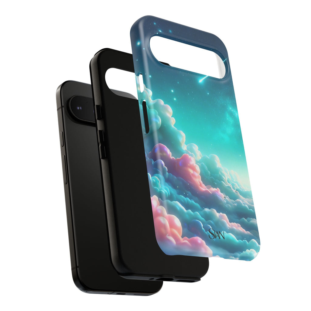 Dreamy Pastel Clouds with Shooting Star phone case Printify