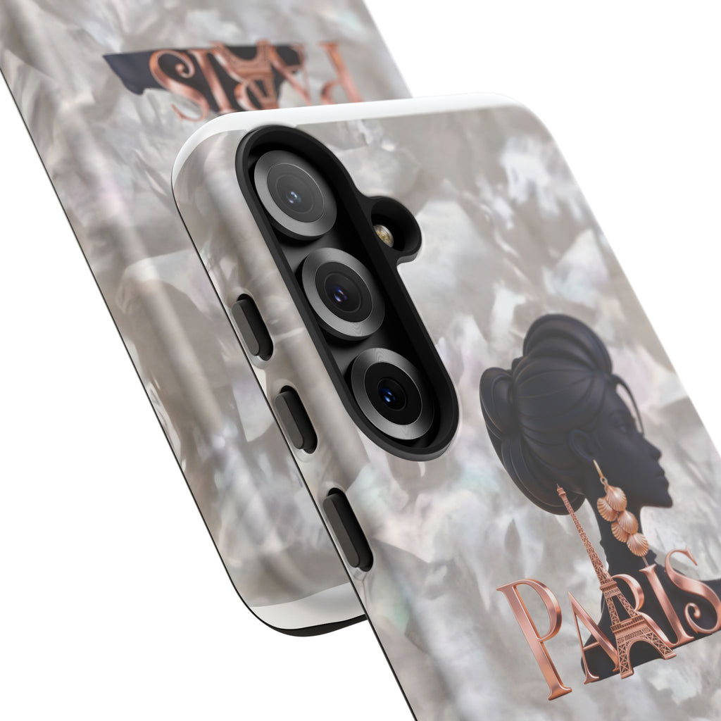 Paris Silhouette Pearl Phone Case — Tough Protective Smartphone Cover Printify