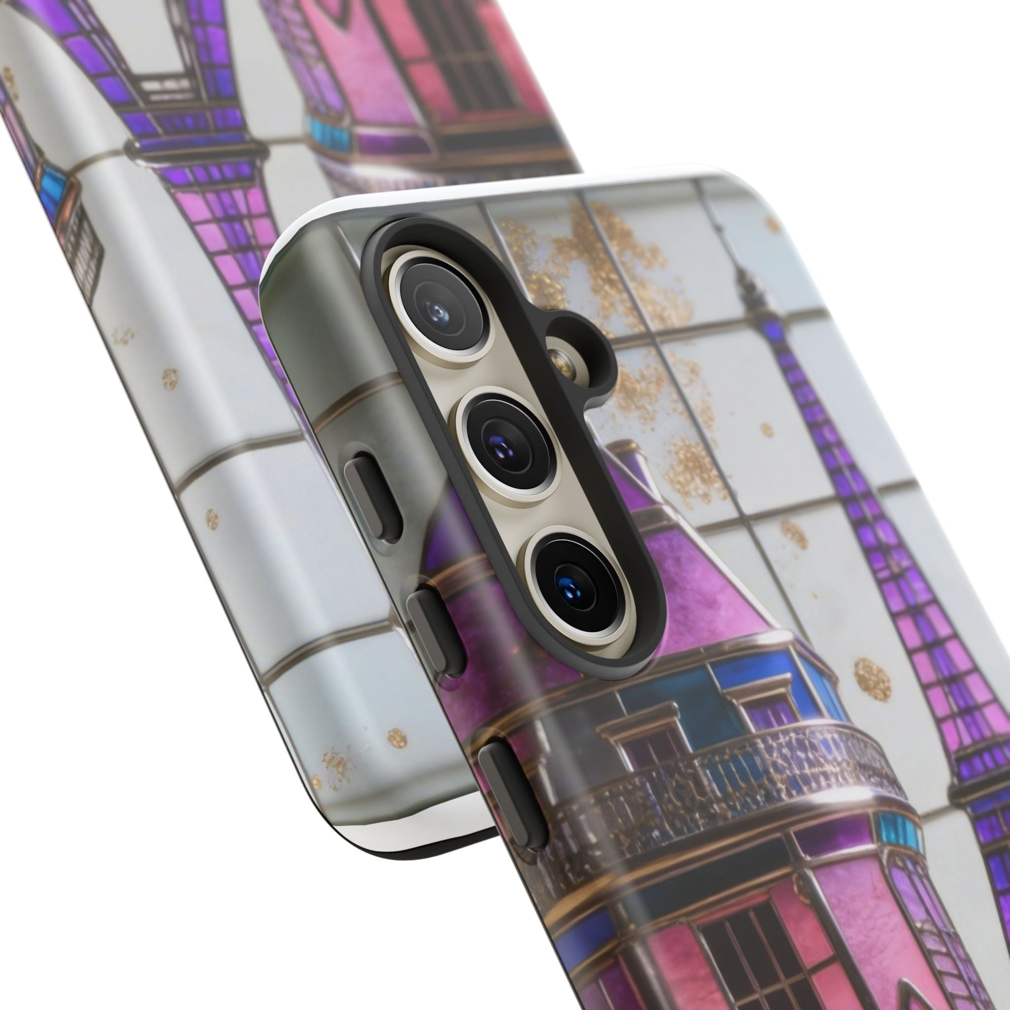 Parisian Eiffel Tower Tough Phone Case — Purple Vintage Cityscape Printify