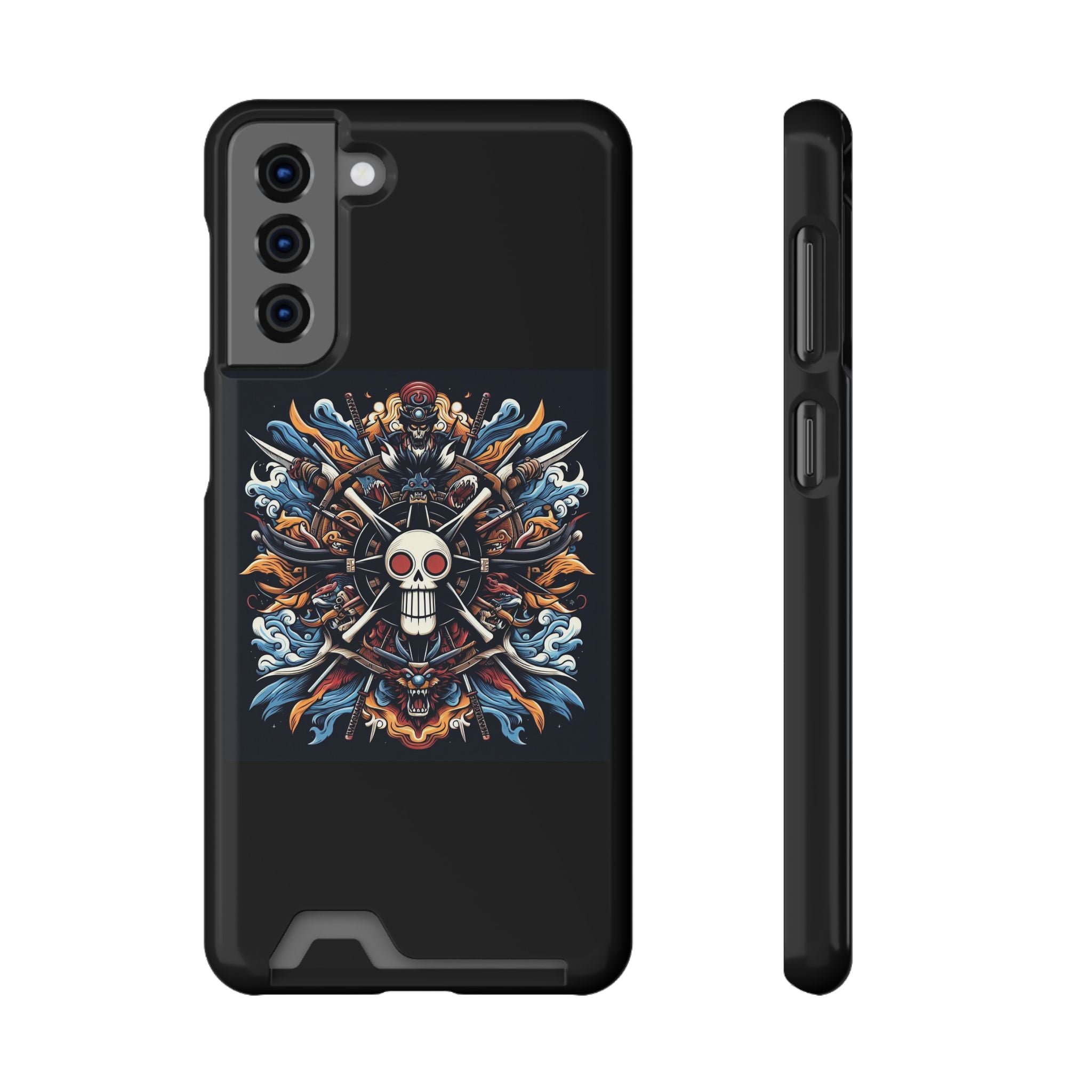 One Piece Phone Case with Card Holder | Anime Straw Hat Crew Design Printify
