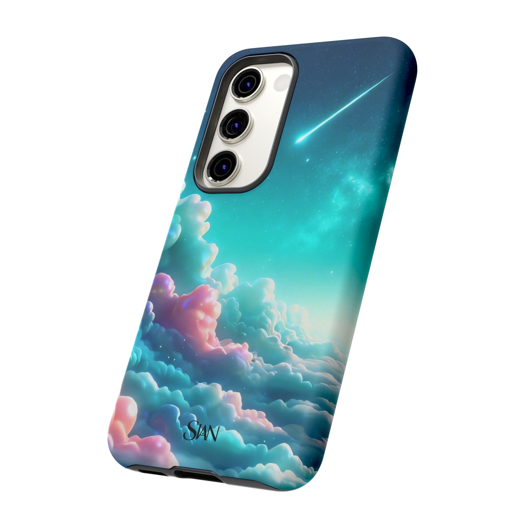 Dreamy Pastel Clouds with Shooting Star phone case Printify