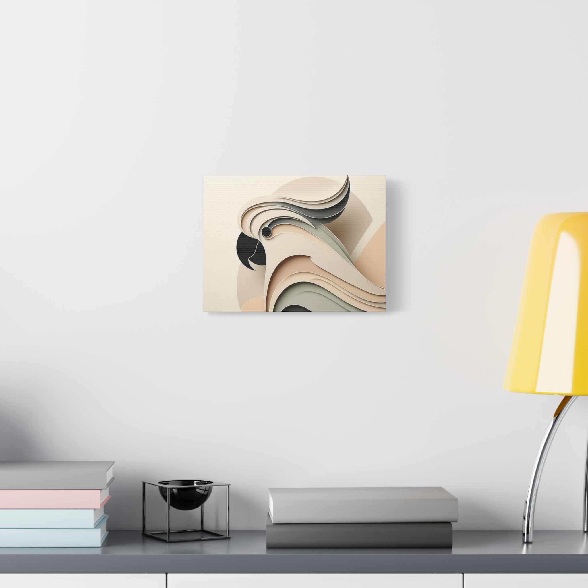 Abstract Paper Cut Cockatoo Matte Canvas Printify