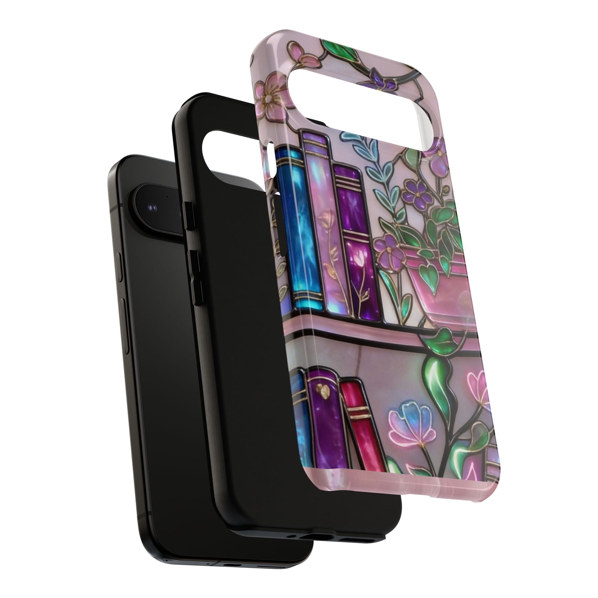 Floral Bookshelf Phone Case — Pastel Botanicals & Magical Book Art Printify