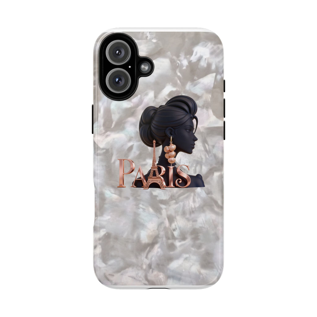 Paris Silhouette Pearl Phone Case — Tough Protective Smartphone Cover Printify
