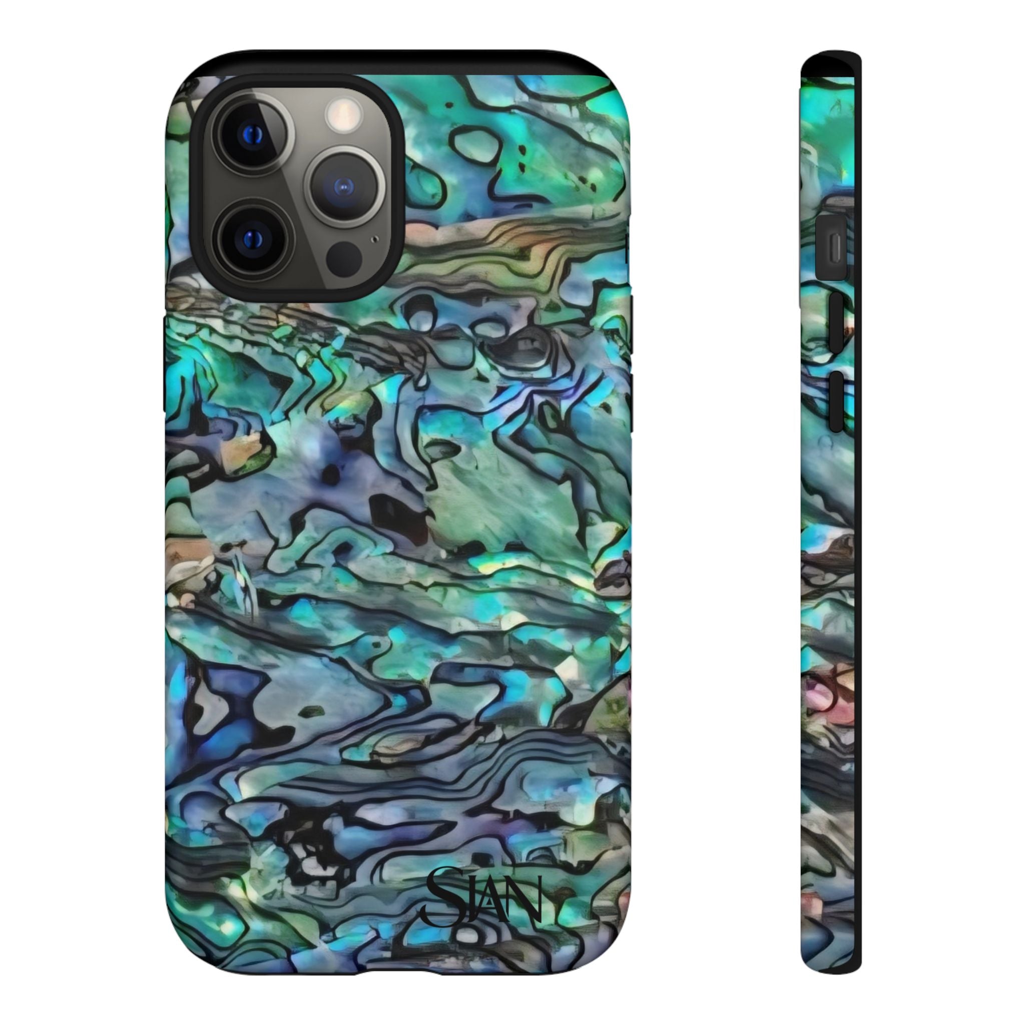 Abalone Shell Pattern Phone Case | Iridescent Ocean Swirl Protective Cover Printify