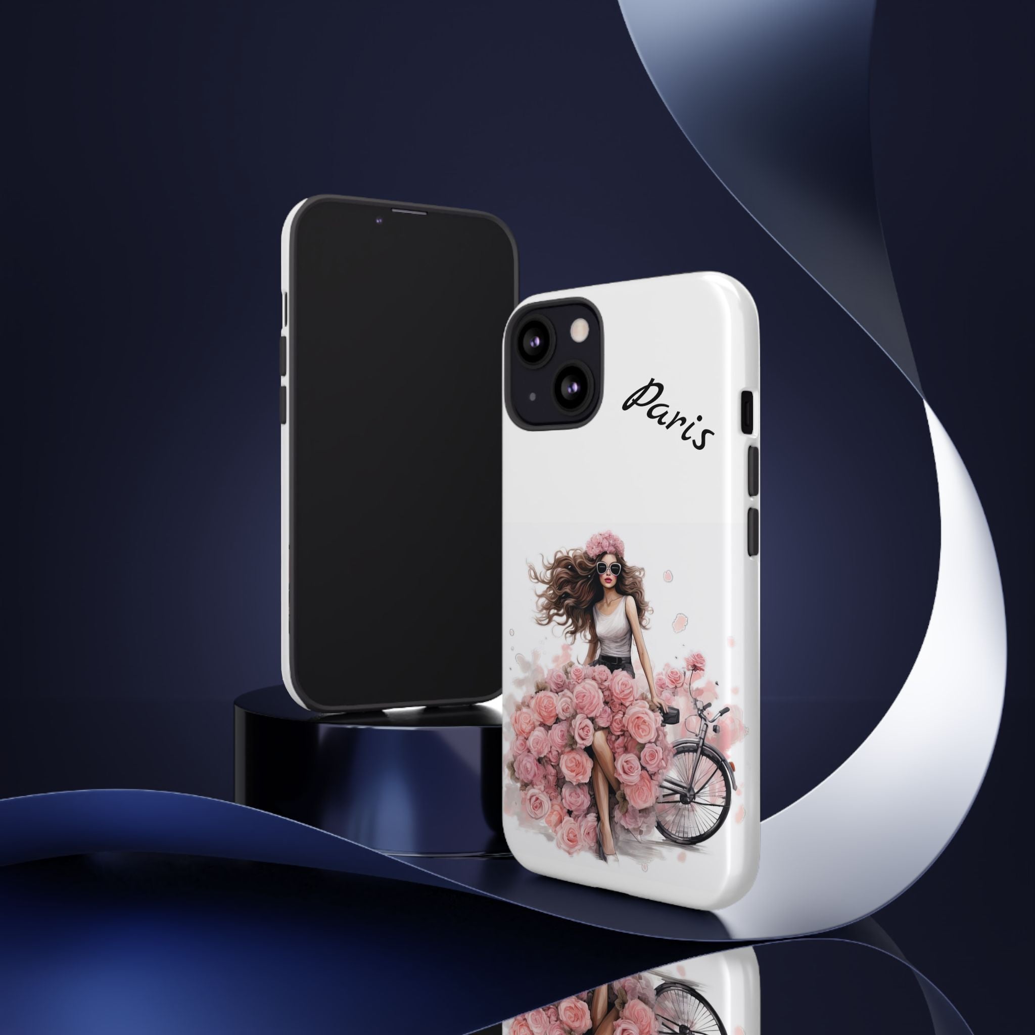 Paris Rose Bicycle woman phone case | Floral iPhone case Printify