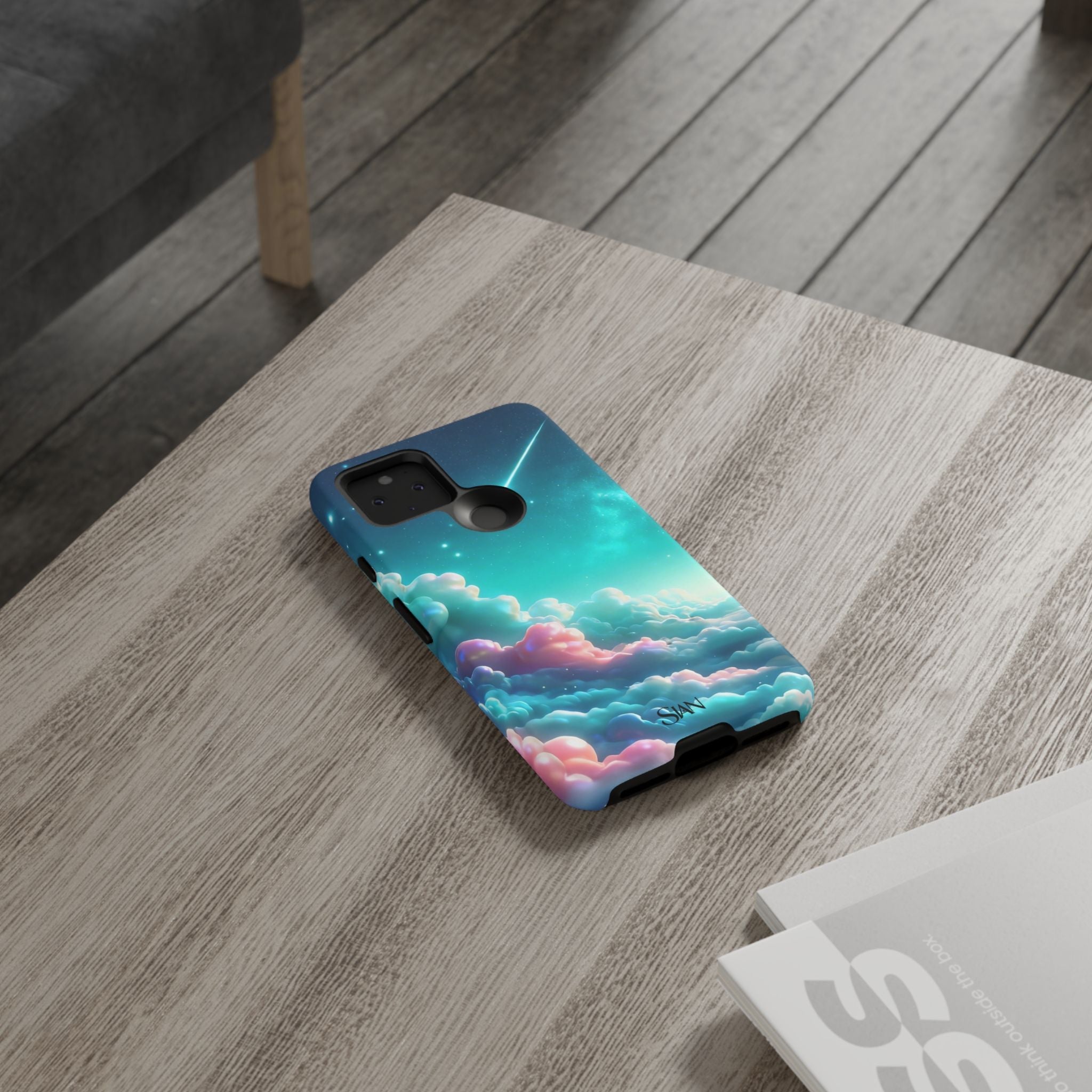 Dreamy Pastel Clouds with Shooting Star phone case Printify