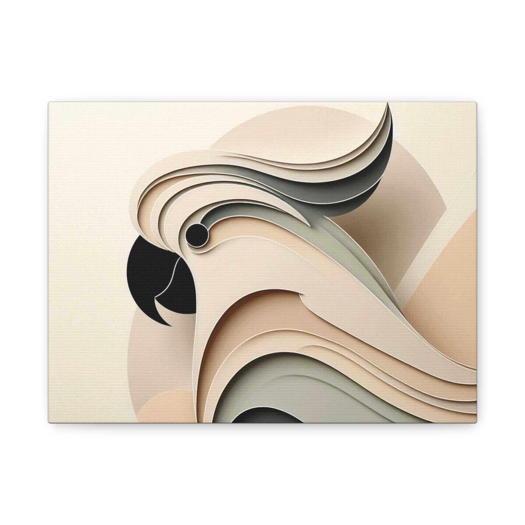 Abstract Paper Cut Cockatoo Matte Canvas Printify