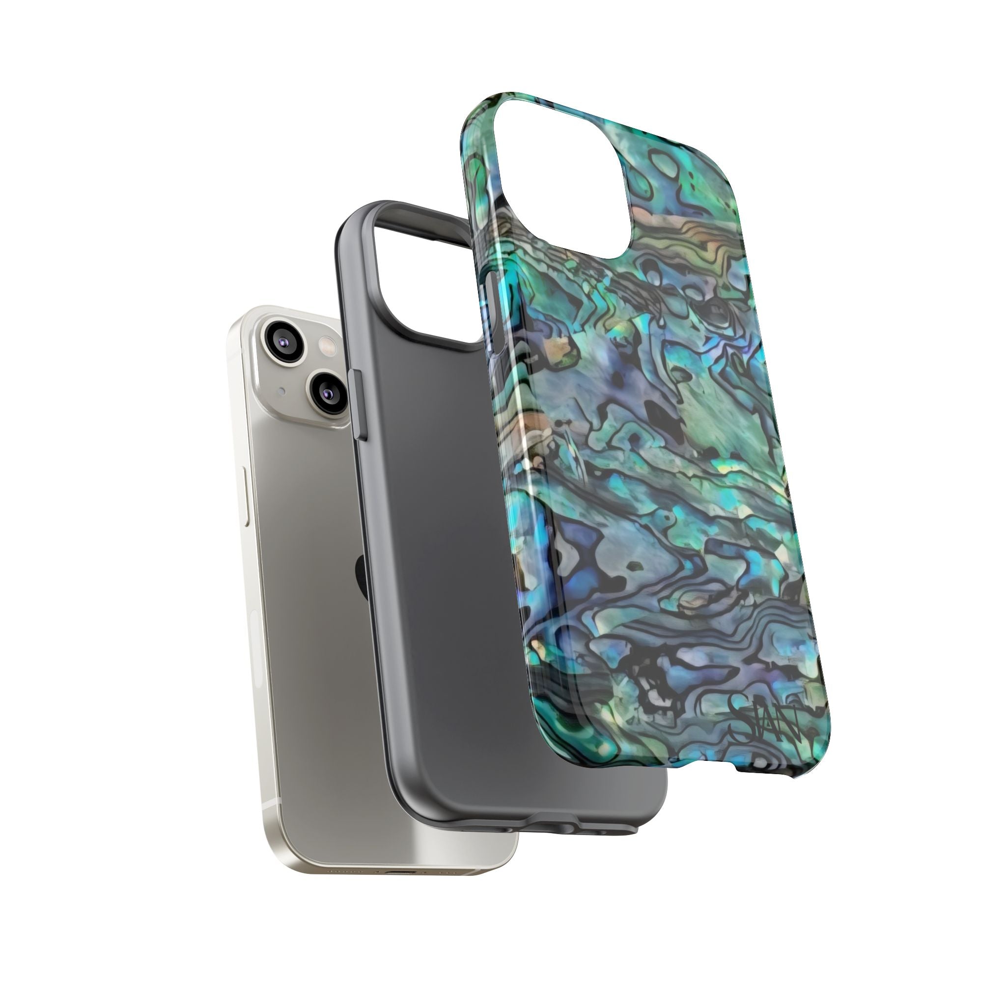 Abalone Shell Pattern Phone Case | Iridescent Ocean Swirl Protective Cover Printify
