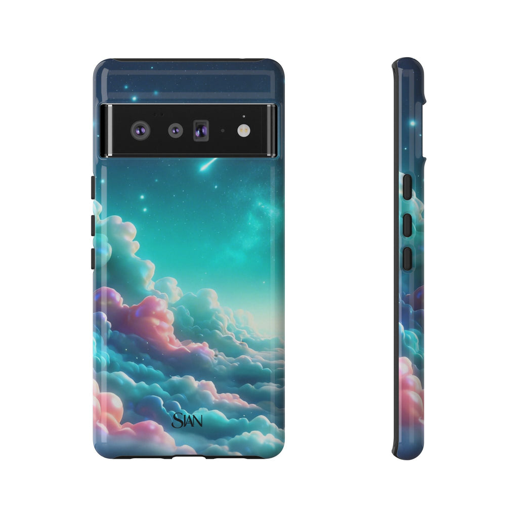 Dreamy Pastel Clouds with Shooting Star phone case Printify