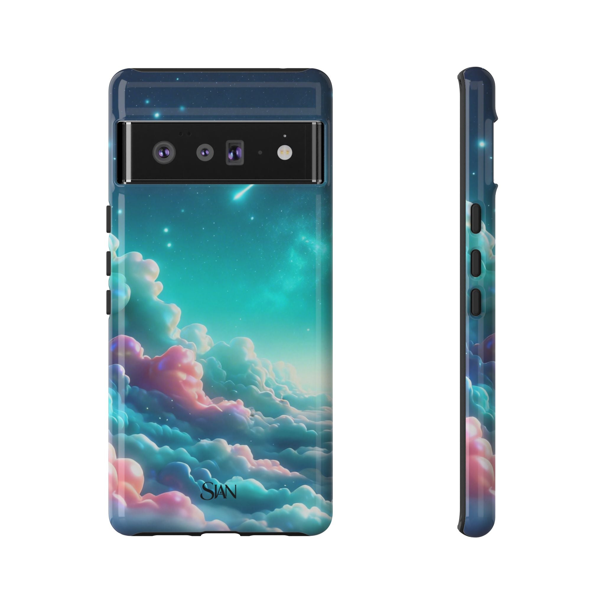 Dreamy Pastel Clouds with Shooting Star phone case Printify