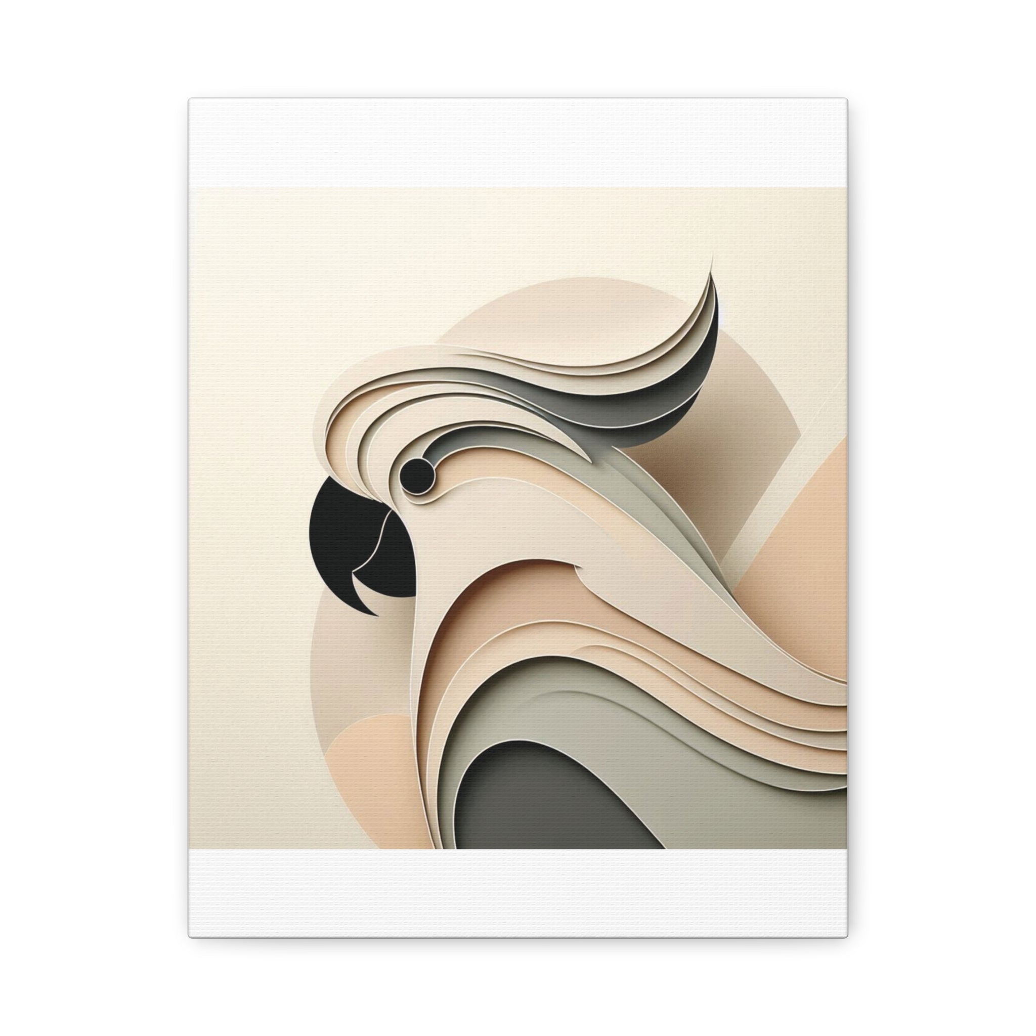 Abstract Paper Cut Cockatoo Matte Canvas Printify