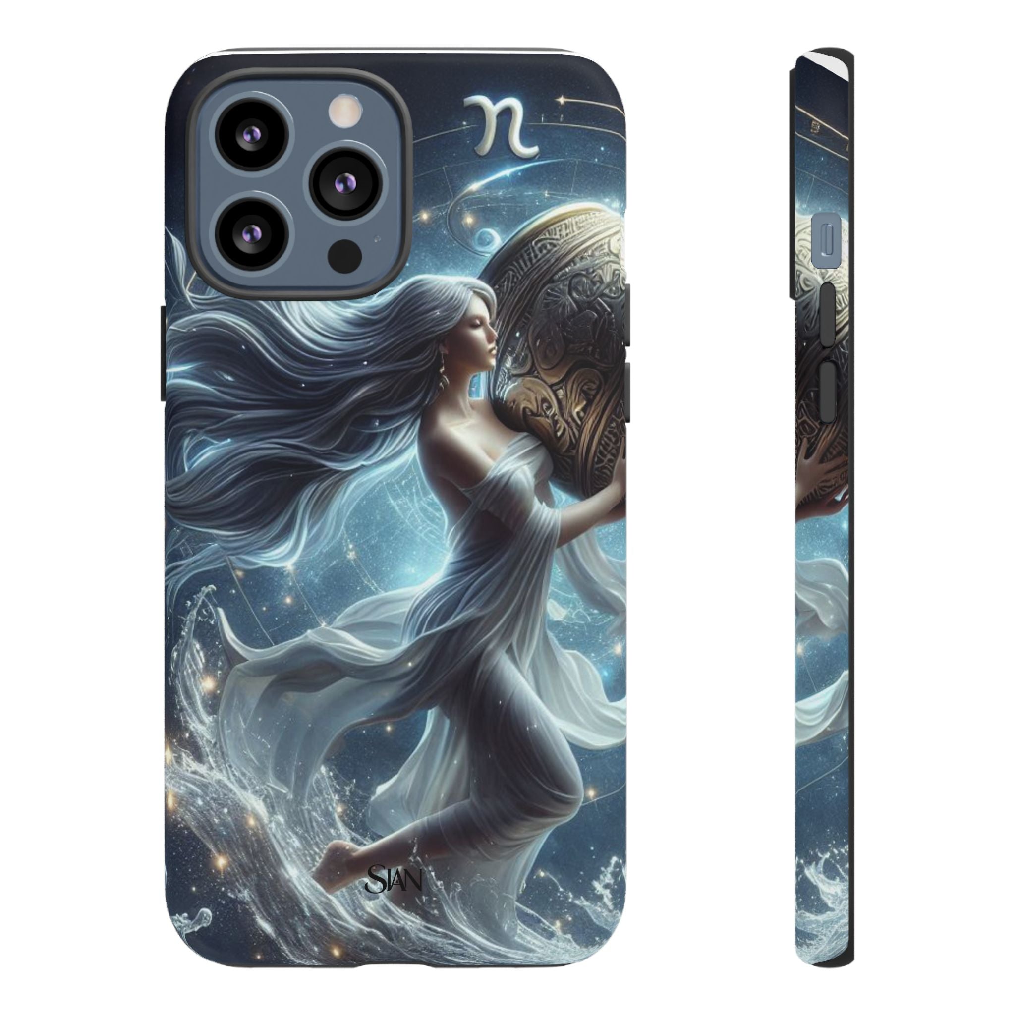 Moonlit Athena figure phone case | Goddess warrior celestial art tough case Printify