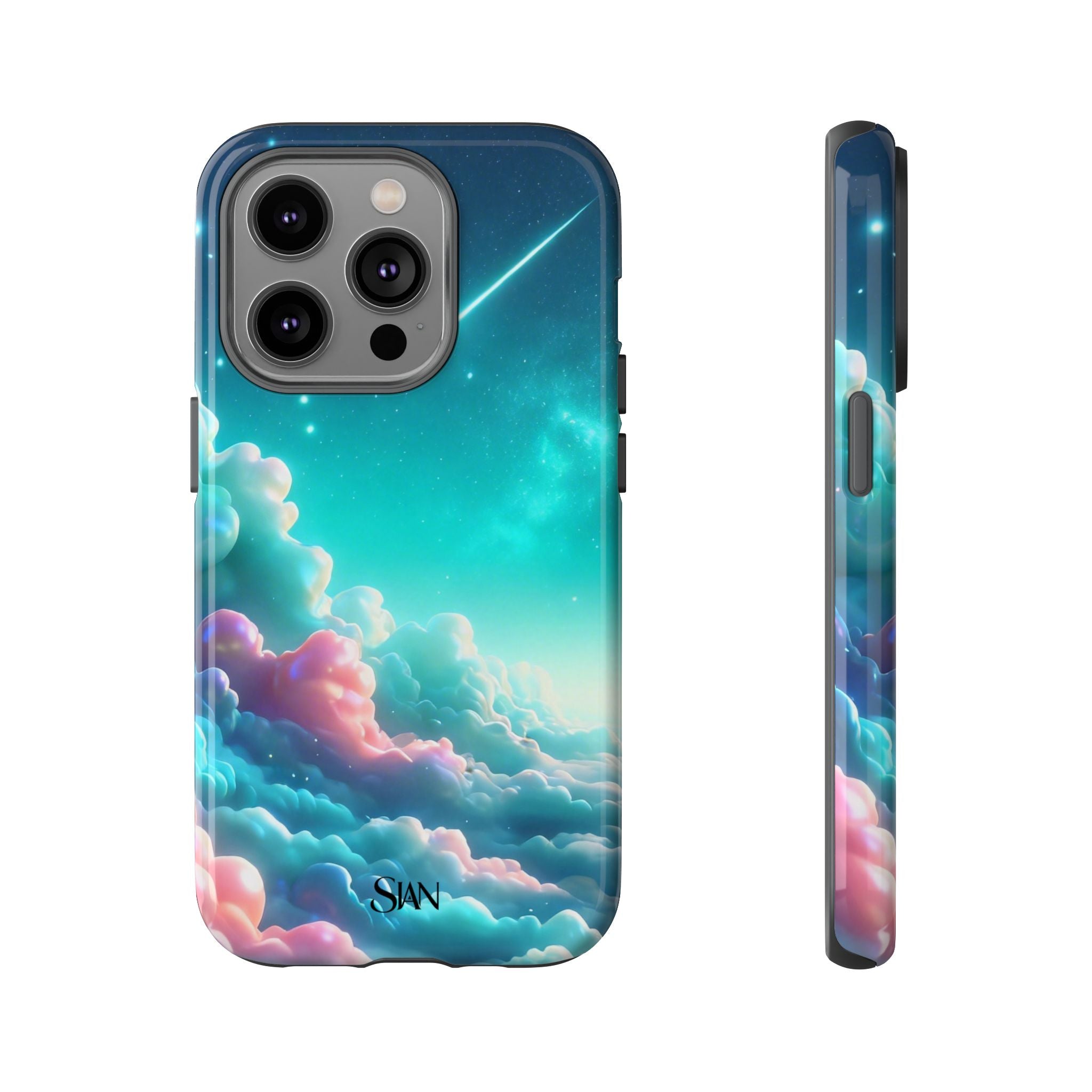 Dreamy Pastel Clouds with Shooting Star phone case Printify