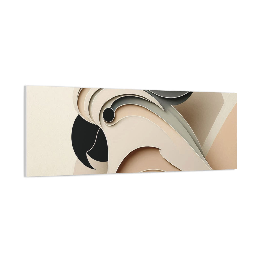 Abstract Paper Cut Cockatoo Matte Canvas Printify